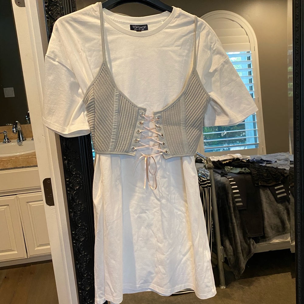 Topshop T-shirt Dress with corset🤍